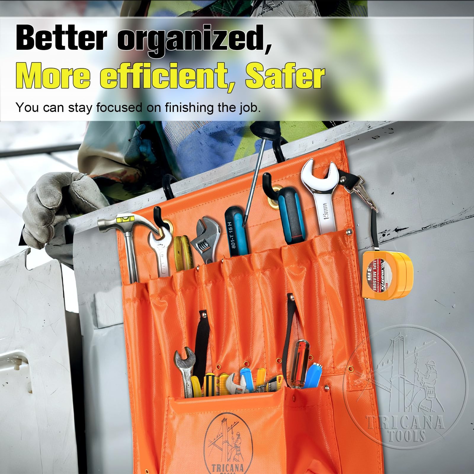 Lineman Tool Board, Aerial Apron, Bucket Truck Tools Organizer with Over 16 Pock
