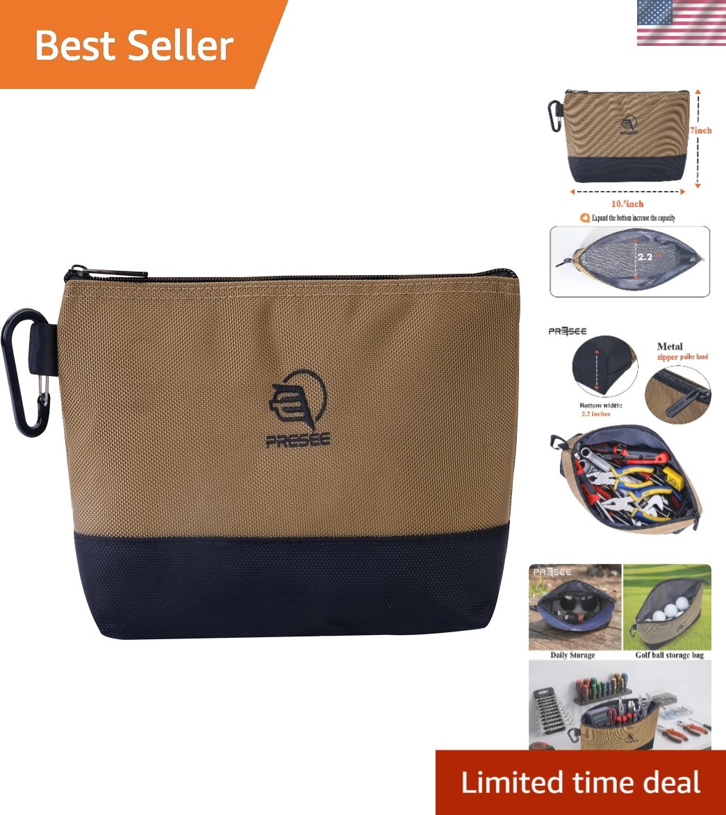 Waterproof 10.5 Inch Tool Bag – Heavy-Duty Zipper Pouch with Carabiner Handle