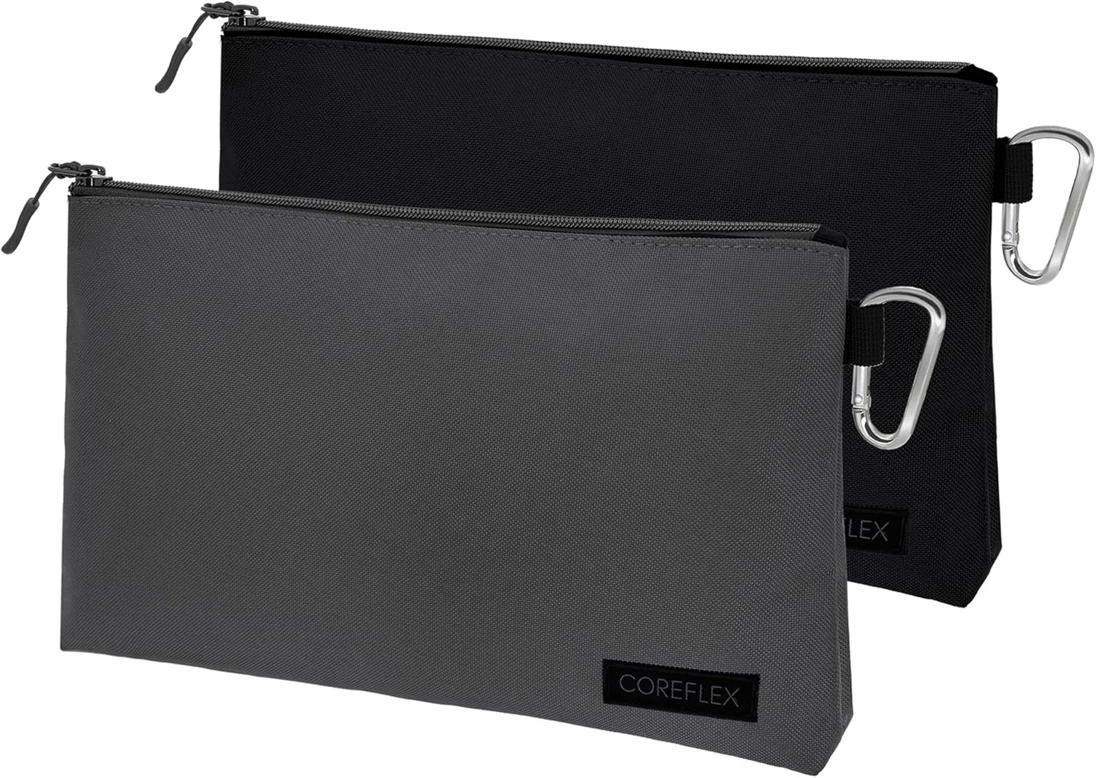 2 Pack Tool Pouch Zipper Bag with Internal Pockets 12 Inch Canvas Storage