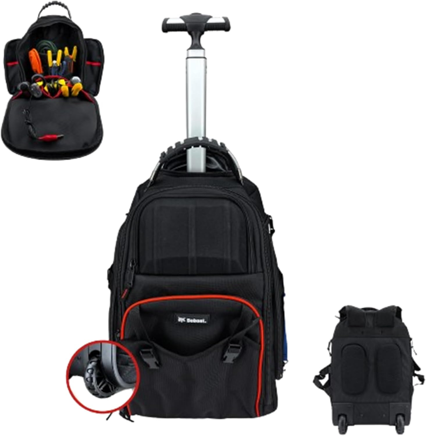 Bobcat 2-In-1 Rolling Tool Bag with Organizer & EVA Pocket – Premium Tools Backp