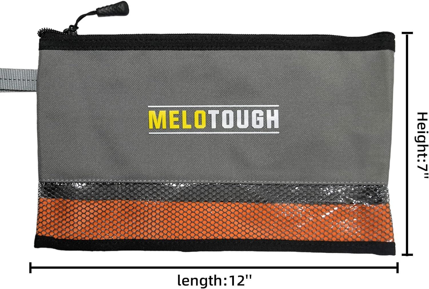 Melo Tough Multi Small Tool Pouch Bag 12inch, Grey&Orange(2 pack)