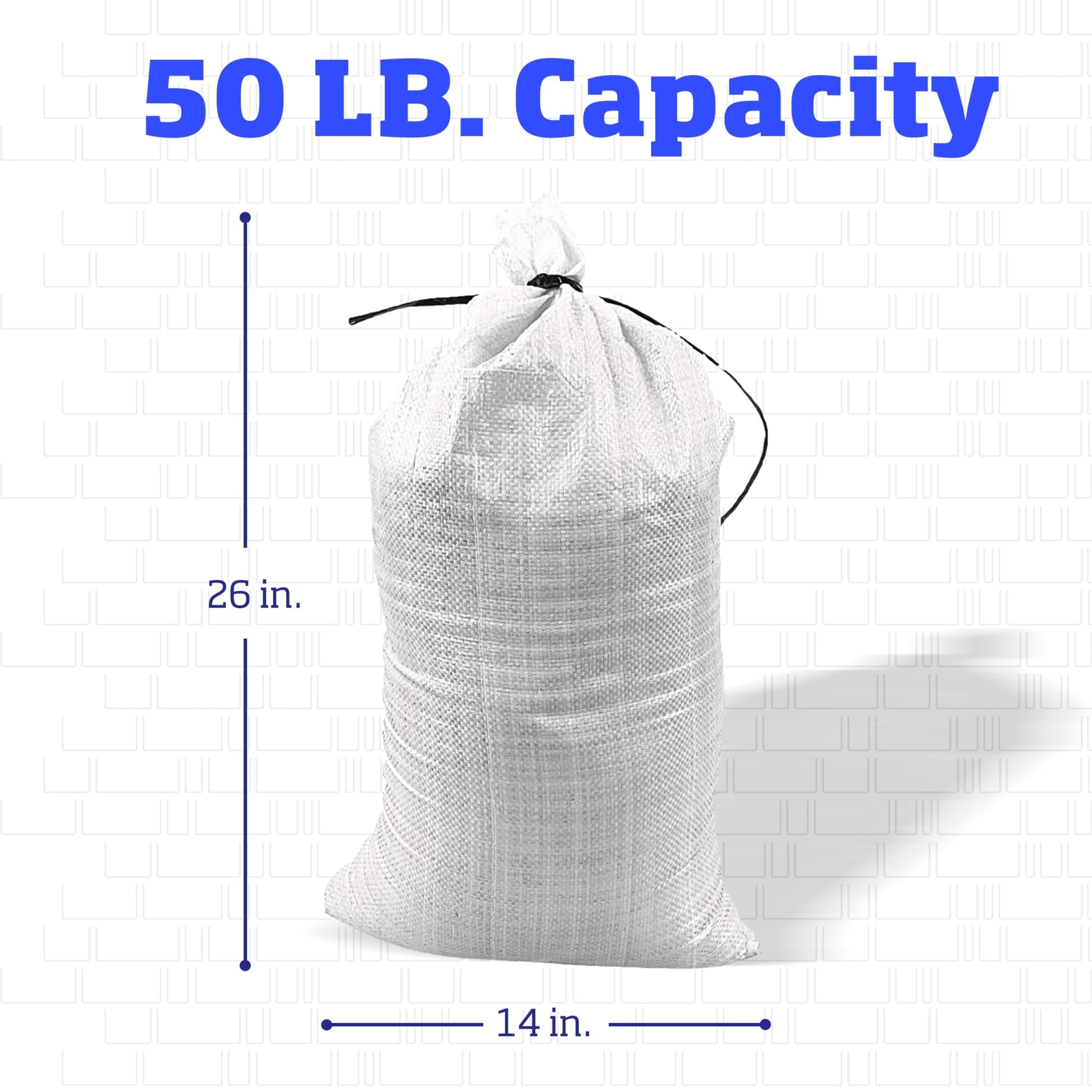 DURASACK Heavy Duty Sand Bags with Tie Strings Empty Woven Polypropylene