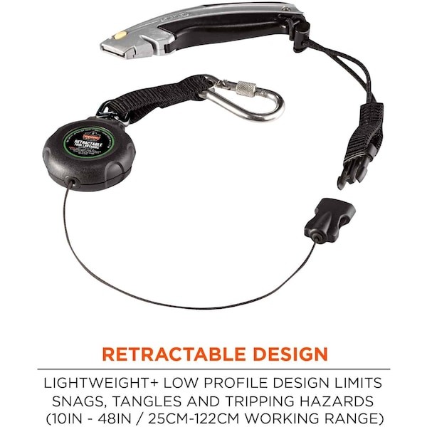 Ergodyne 3001 Retractable Tool Lanyard, 2 Lb