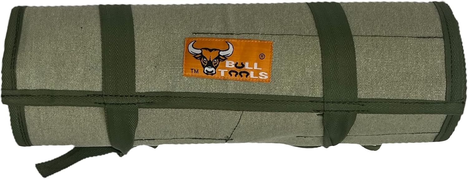 Wrench Roll 26 Pocket Tool Pouch Metric SAE Cotton Canvas Bag Organizer Up