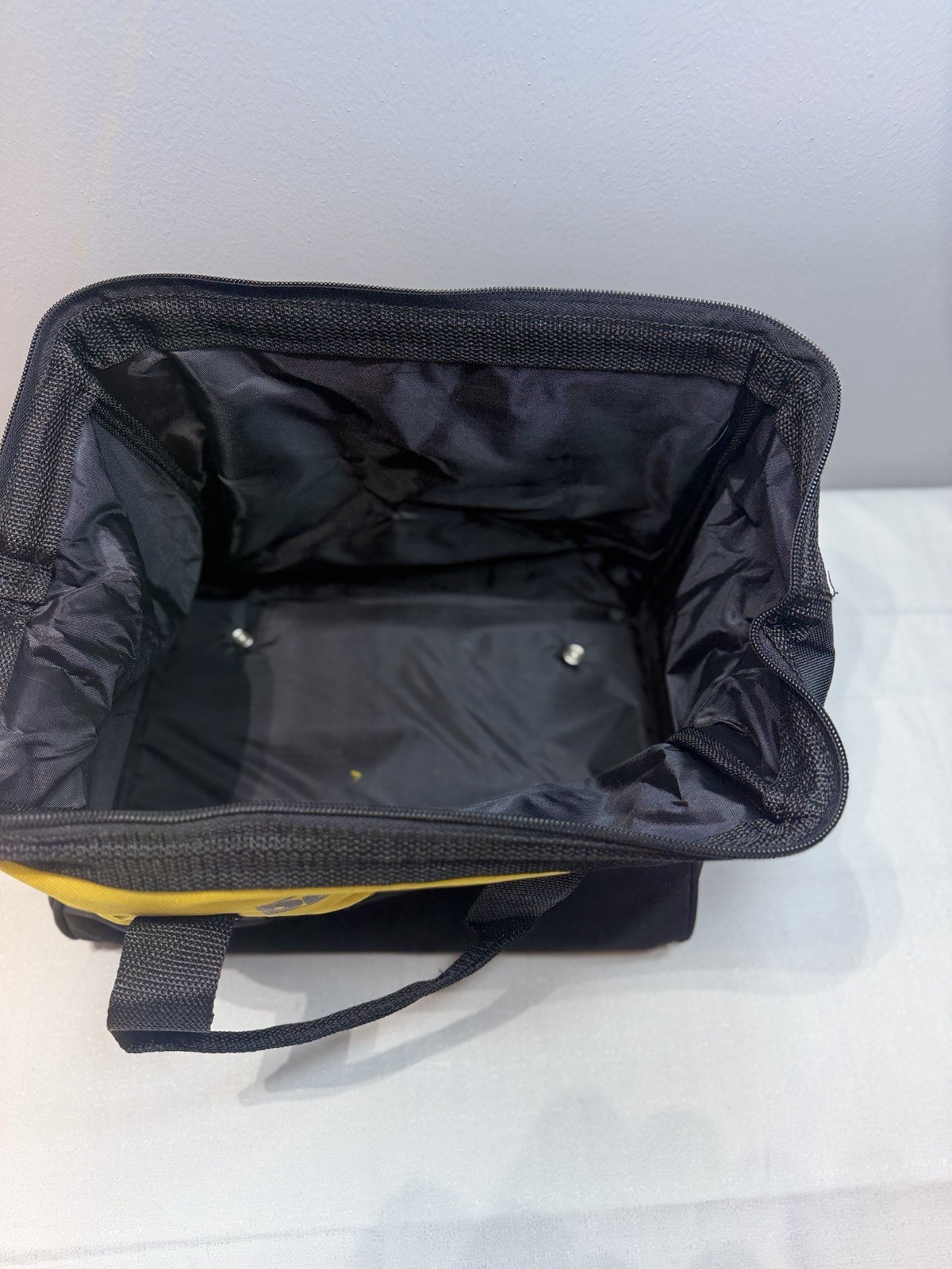DEWALT Tool Bag Zip Top Carry Tote with Handle, Zipper Closure, Yellow/Black