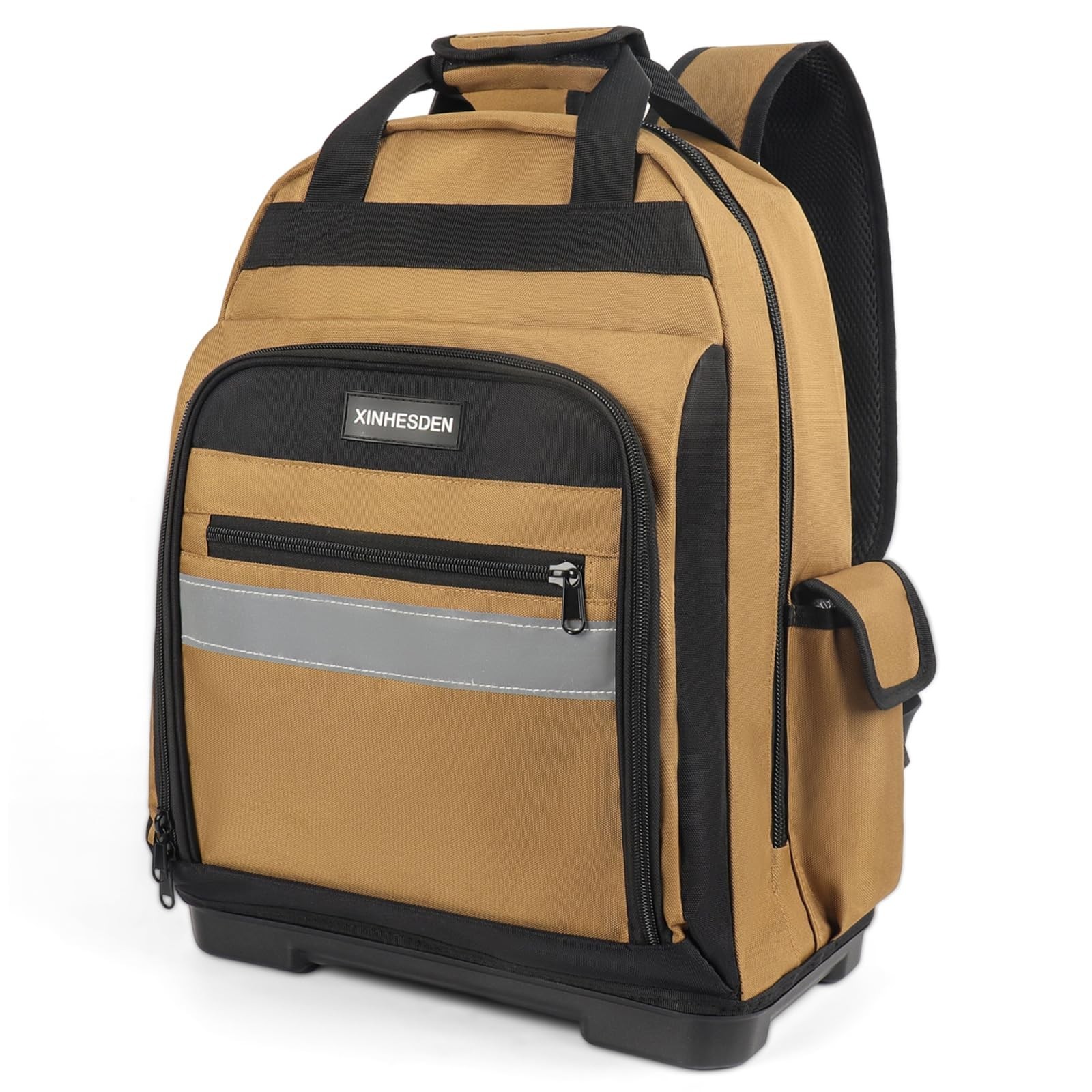 Heavy Duty Tool Backpack with Waterproof Base, Multi Pocket Organizer for Electr