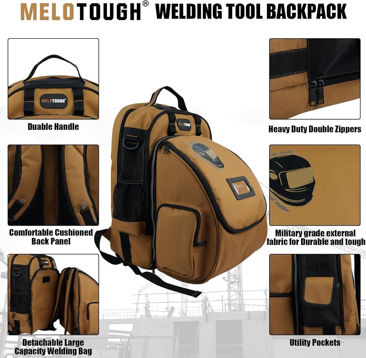 Welding Tool backpack for Tools and Helmet Extreme Gear Pack with Large Capacity
