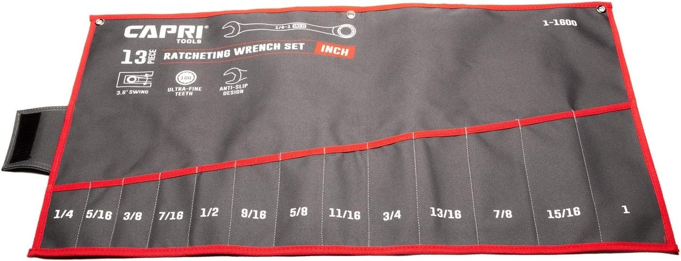 Versatile Grey Wrench Pouch with 13 Size-Marked Pockets – Easy Carry Design