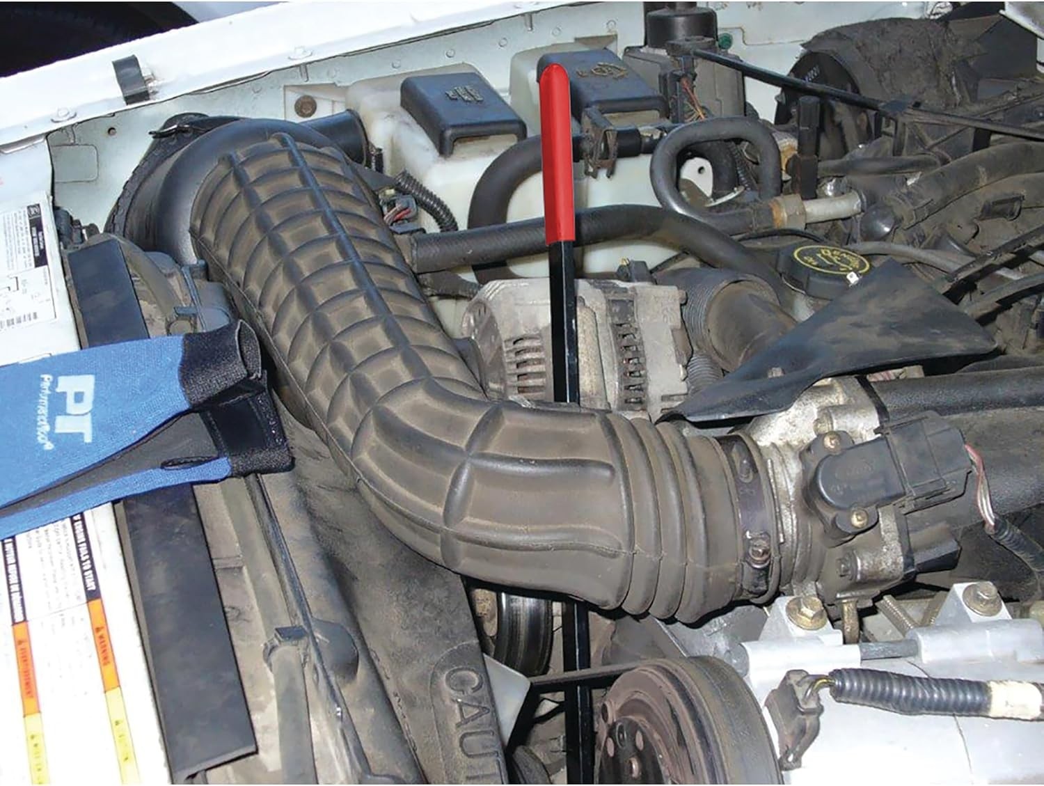Versatile 8pc Long Handle Serpentine Belt Tool Kit with Crowfoot Wrenches
