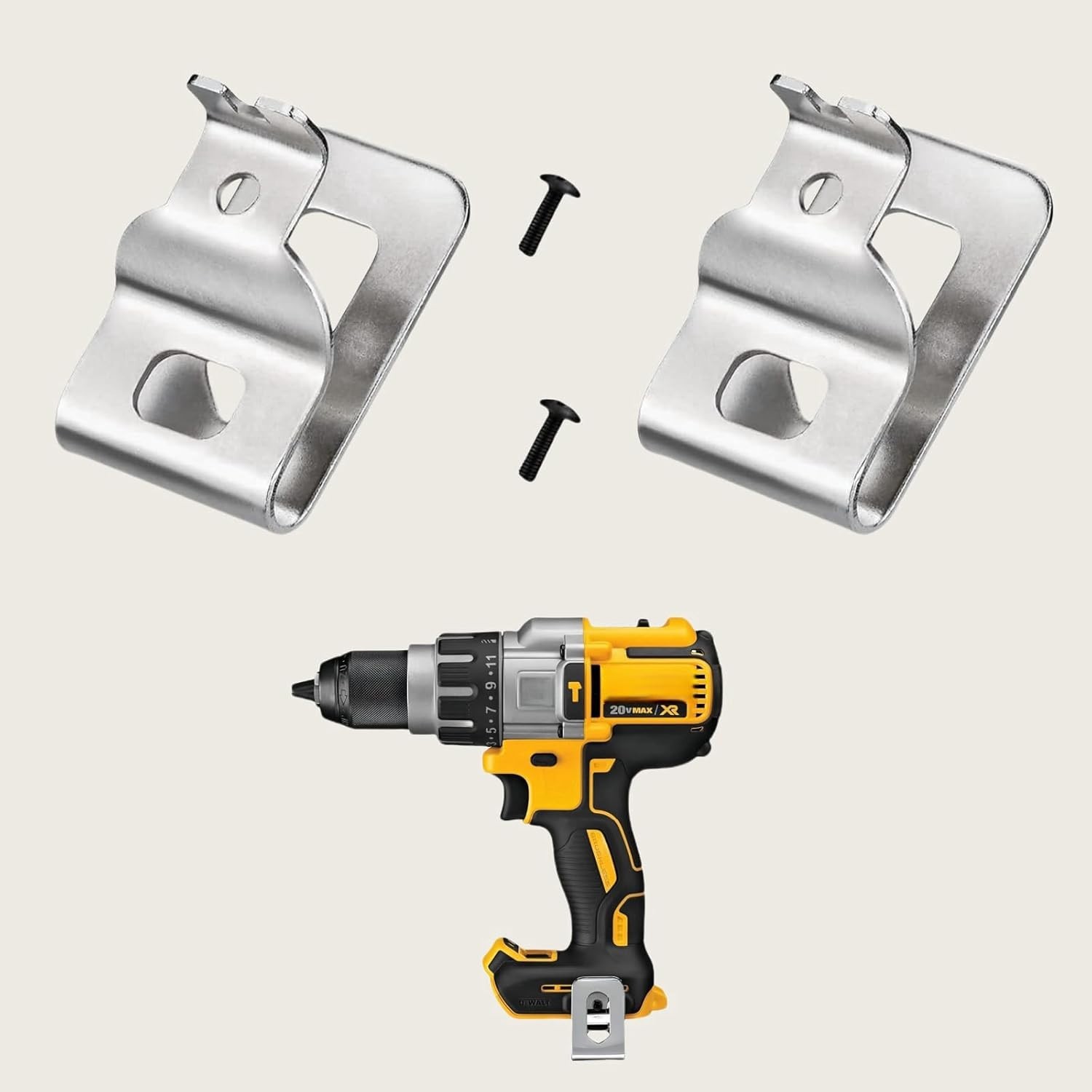 Reliable 2pcs Belt Clips for De-walt 20V MAX Tools – Stainless Steel Design
