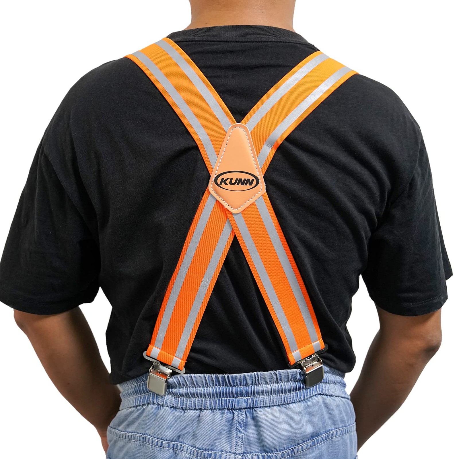 KUNN Safety Reflective Suspender High Visibility One Size, A001-orange