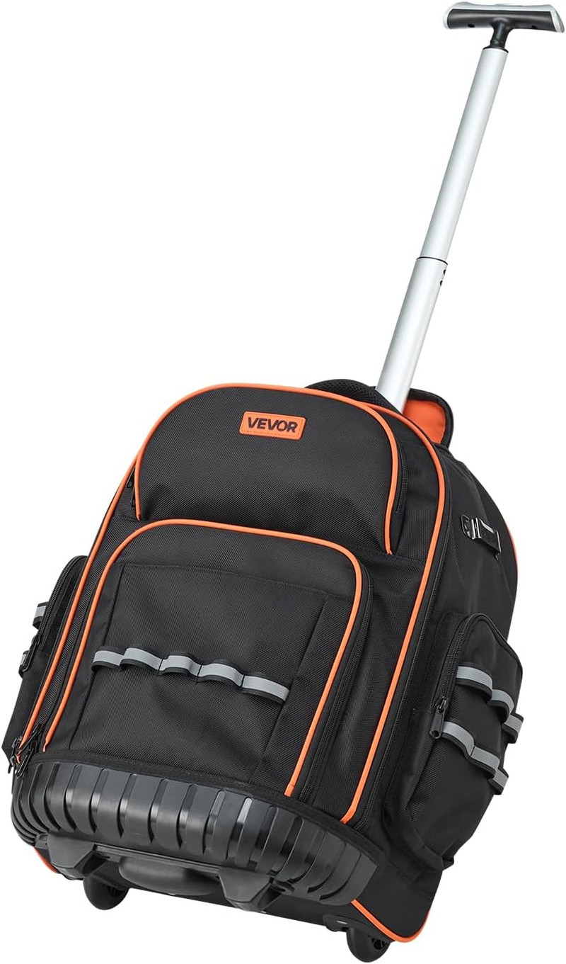 Rolling Tool Backpack, 110 Lbs Load Capacity, 45 Pockets Heavy Duty Roller Tool