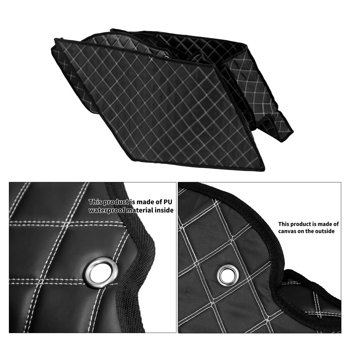 5” Stretched Saddlebag Liners Inserts White Thread Compatible with Harley 2014-