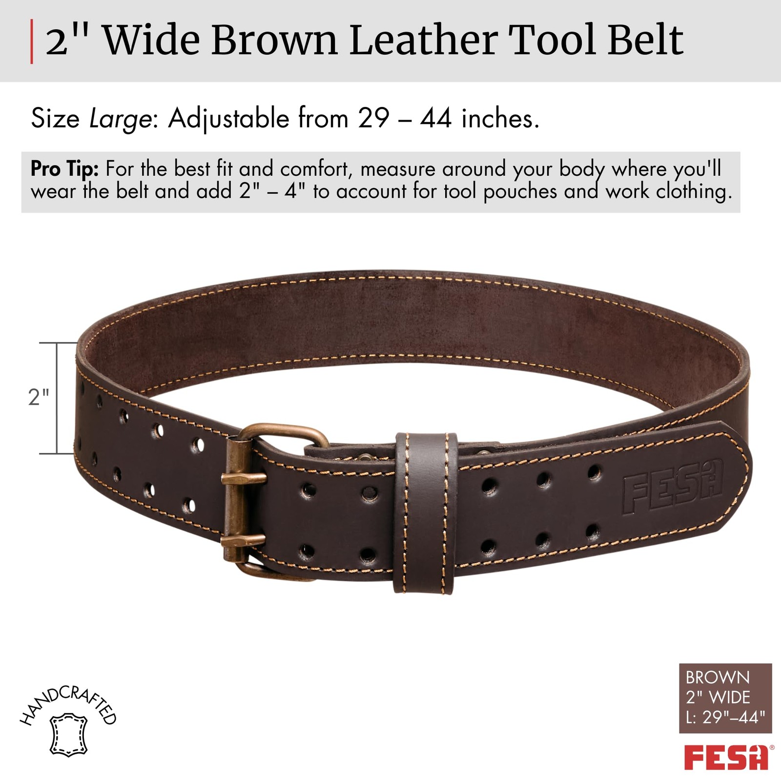 Mens Handcrafted Top Grain Leather Tool Pouch Belt For Carpenter Trade Pro