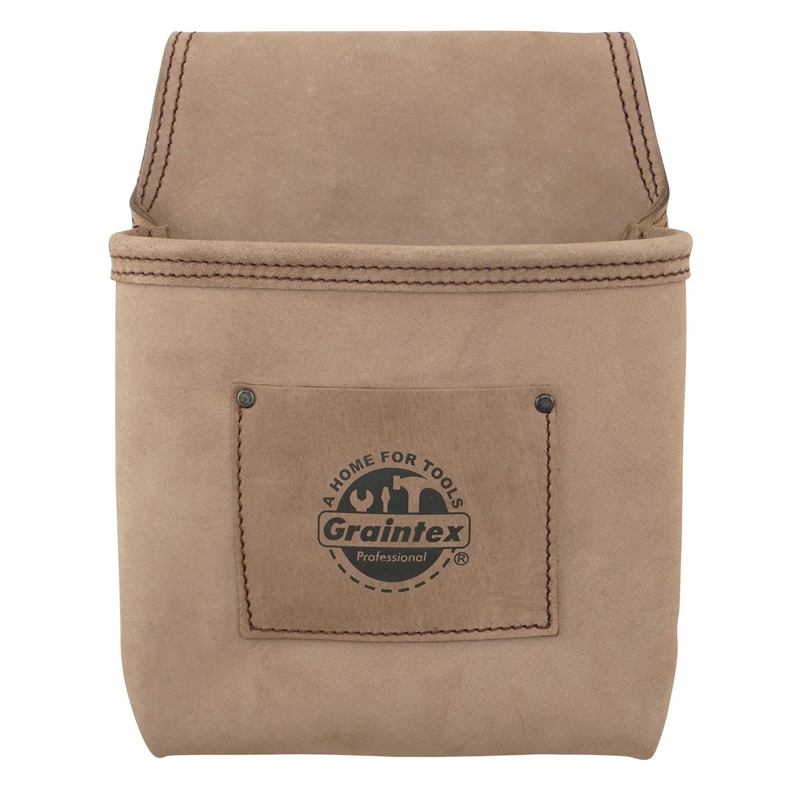 Graintex ST2009 1-Pocket Tool Pouch, Top Grain Leather, Natural – For Trades