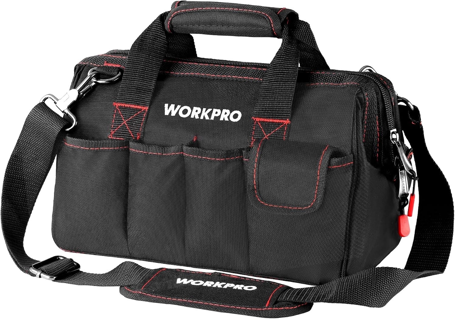 Versatile 12-Inch Storage Tool Bag with Multi-Pockets & Abrasion-Resistant Base