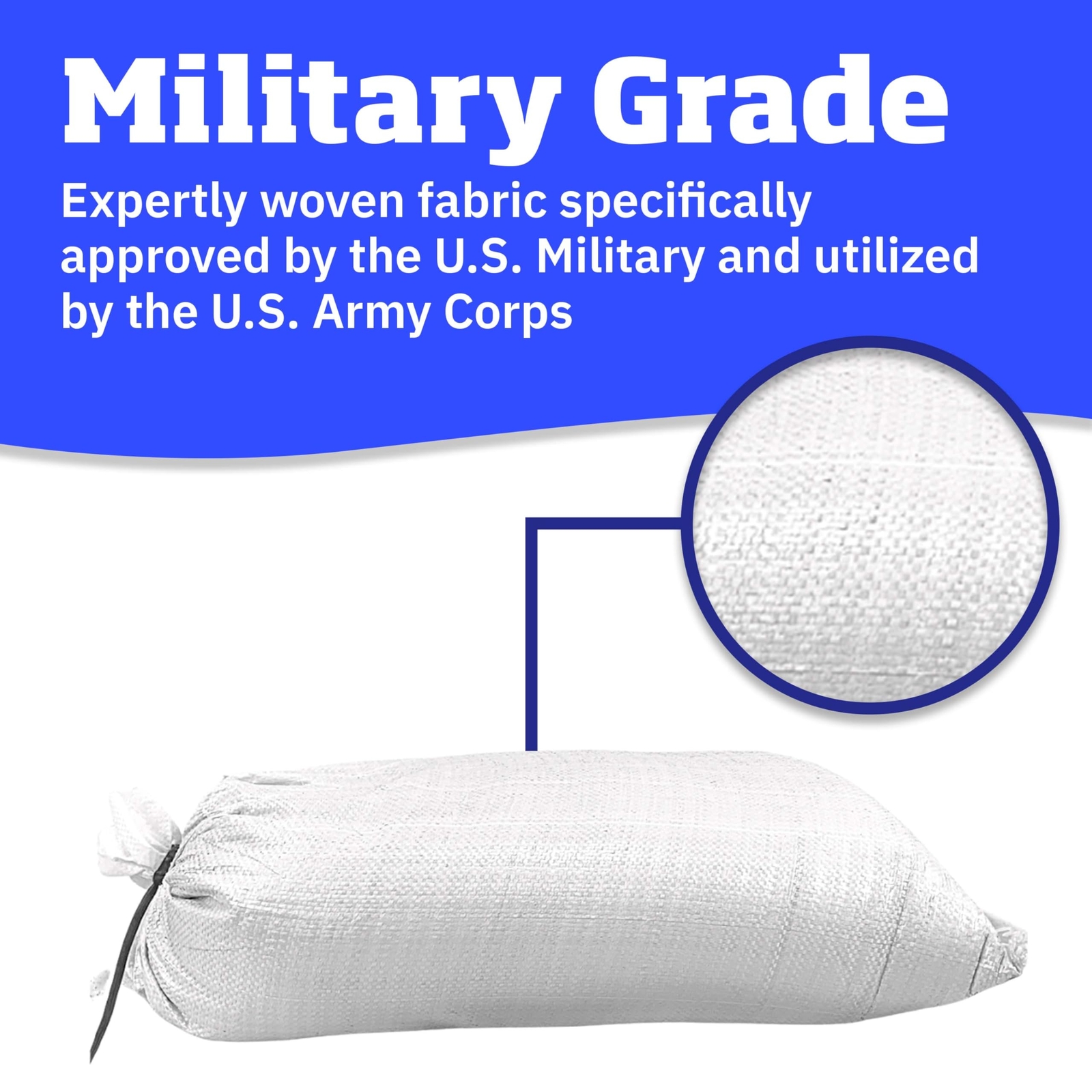 DURASACK Heavy Duty Sand Bags with Tie Strings Empty Woven Polypropylene