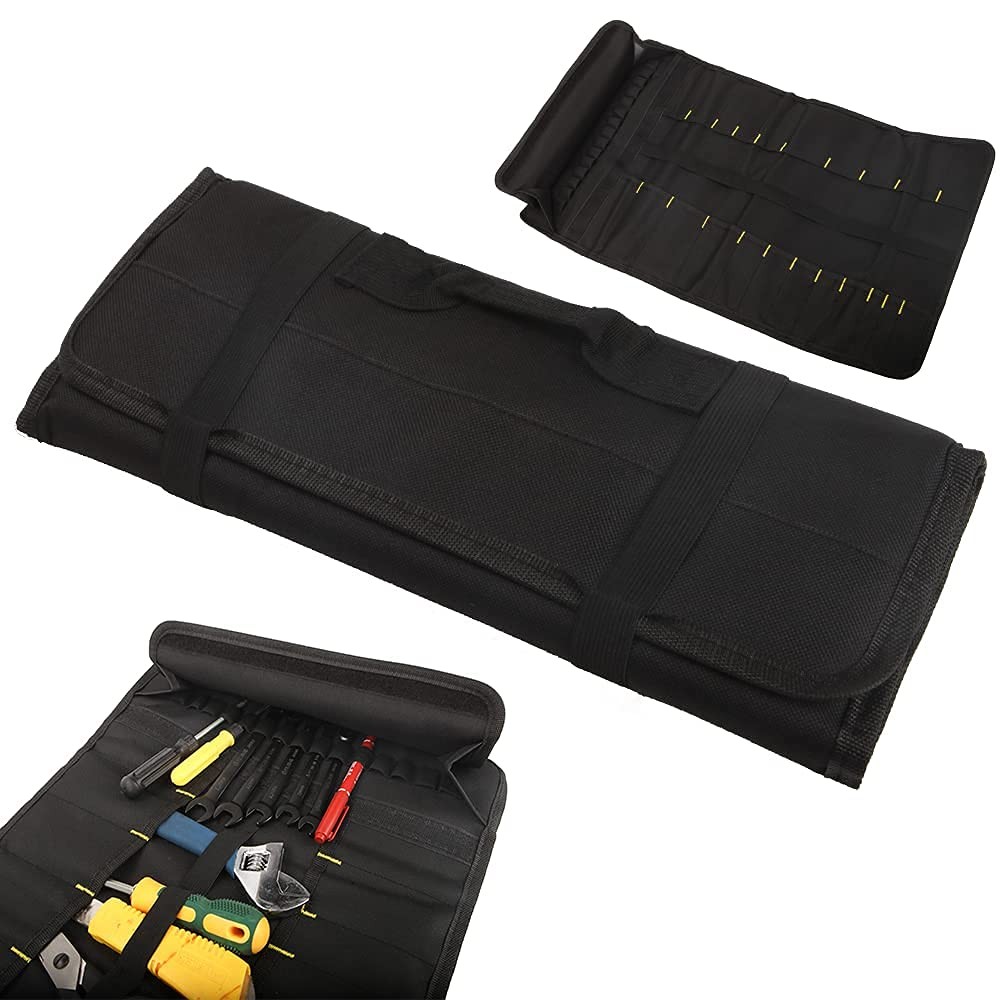 22 pocket Tool Bag 23*14 inches (unrolled), 14*3.3 (rolled), 1pc Black