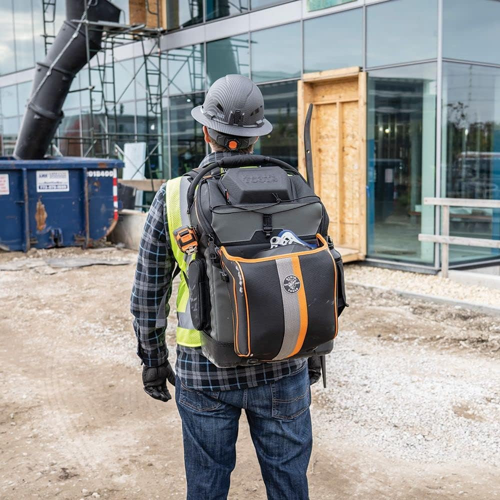 Fireproof Ironworker & Welder Backpack with 27 Pockets & Tool Bucket