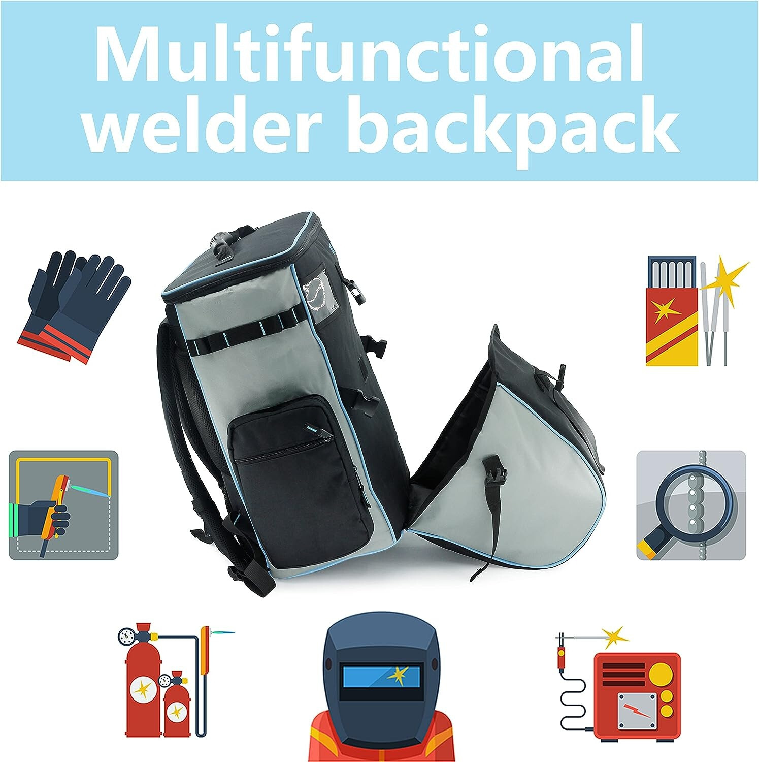 Welding Tools Backpack Welder Extreme Gear Pack Helmet Catch Carrier Storage Bag