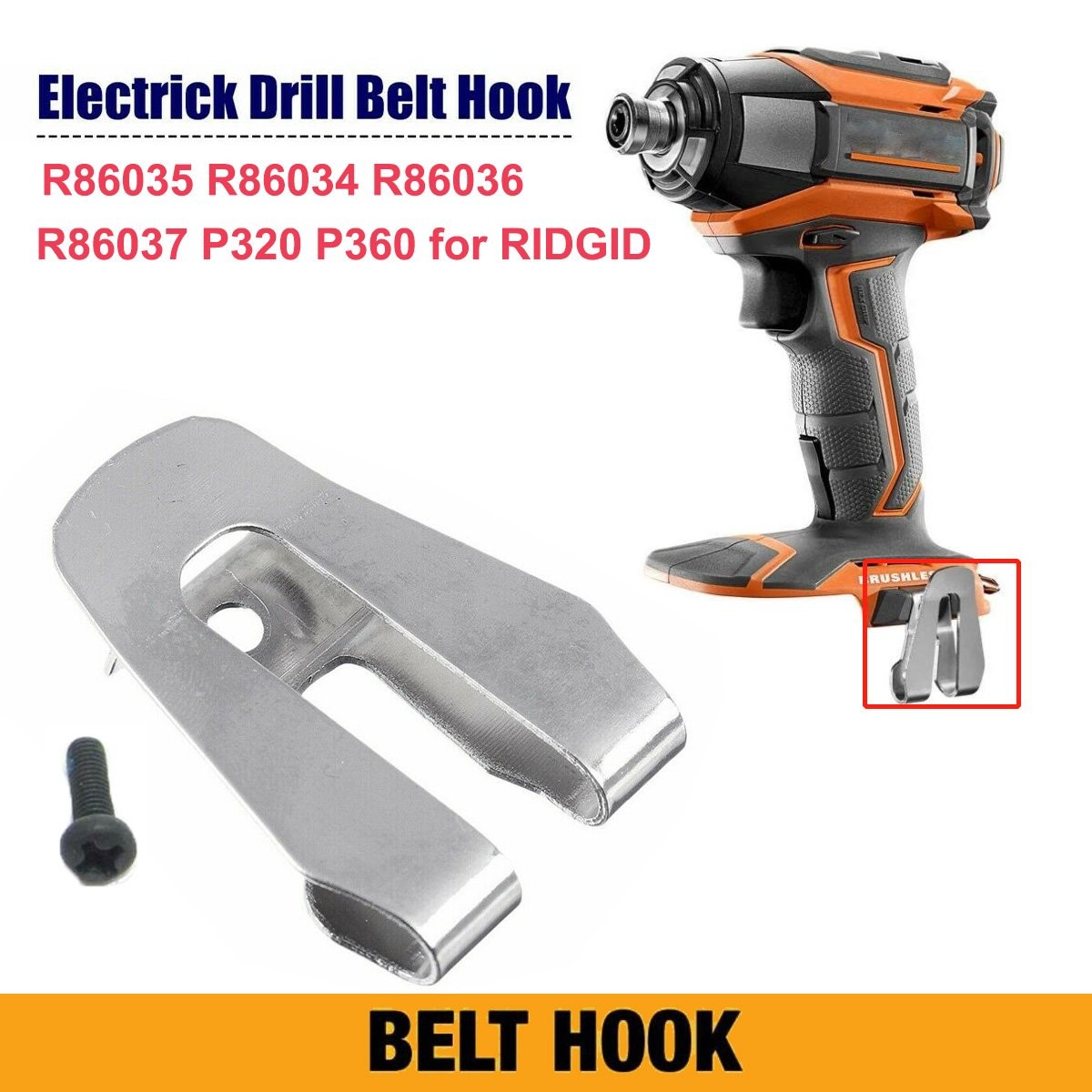 10PCS Rustproof Metal Belt Hook Clip For Ridgid 18V Wireless Tool Attachments US