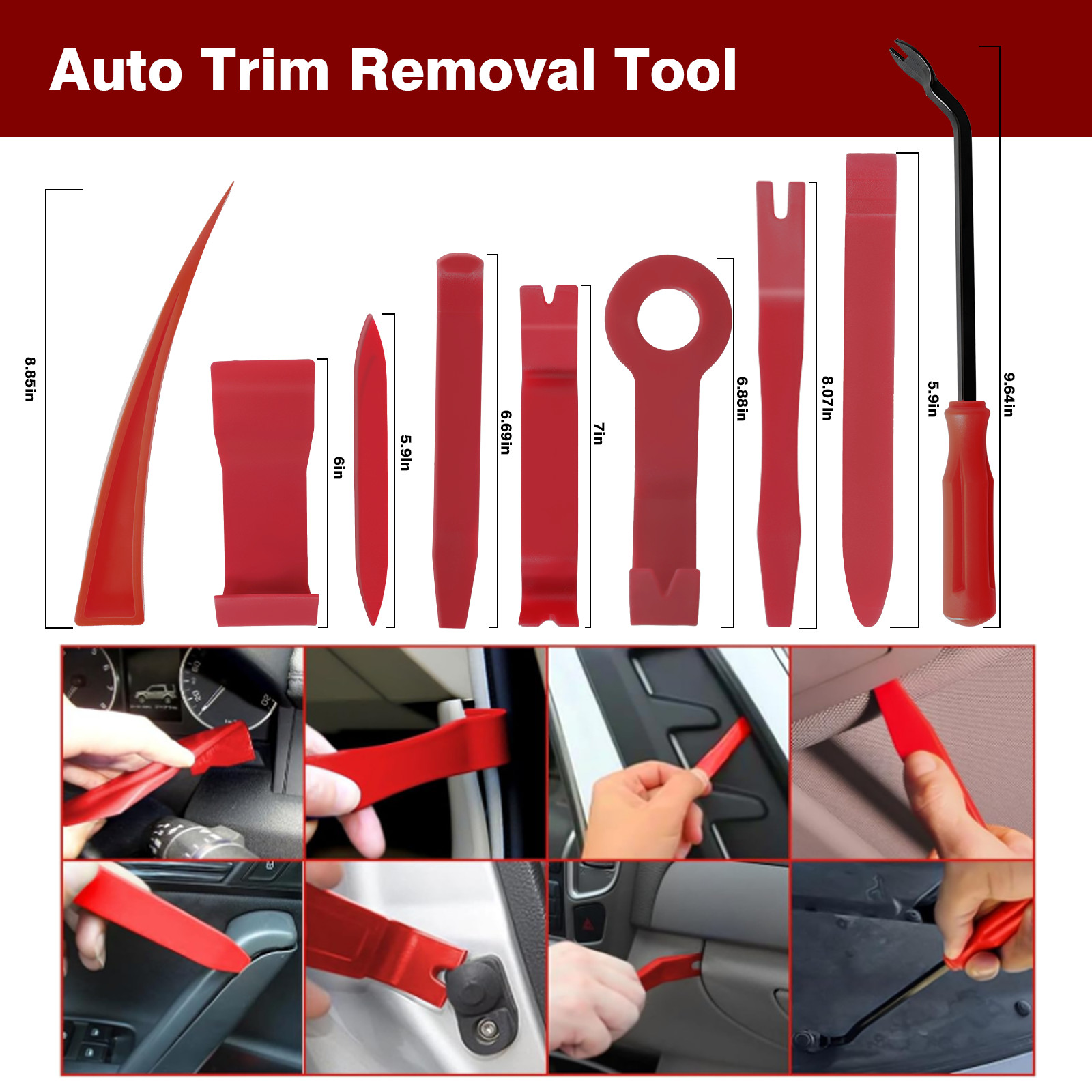 Car Tool Kit Roadside Emergency With Long Reach Grabber Air Wedge Bag Pump