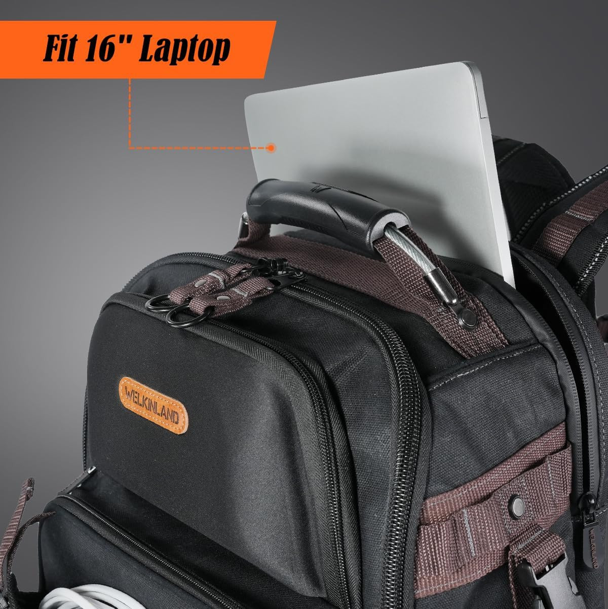 Durable 76-Pocket Tool Backpack with Laptop Compartment for Technicians