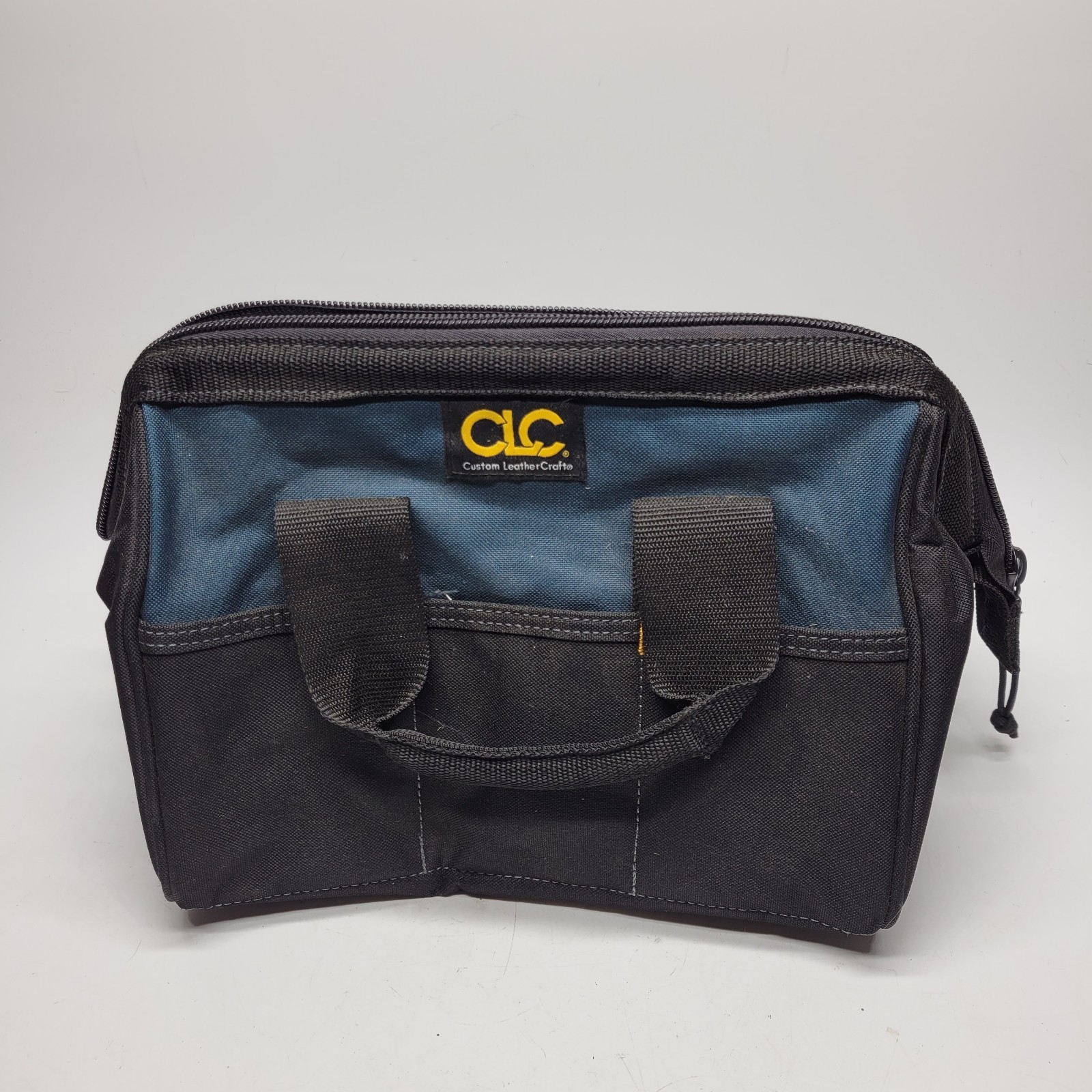 Custom Leather Craft Work Bag CLC Canvas Zip 12x8x8 Black Blue Tool Tote