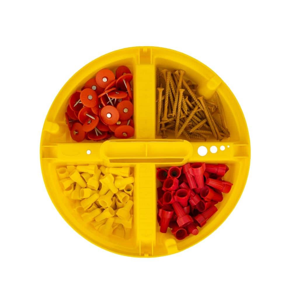 10.25 in. Bucket Stacker Small Parts Organizer Bucket Organization Yellow