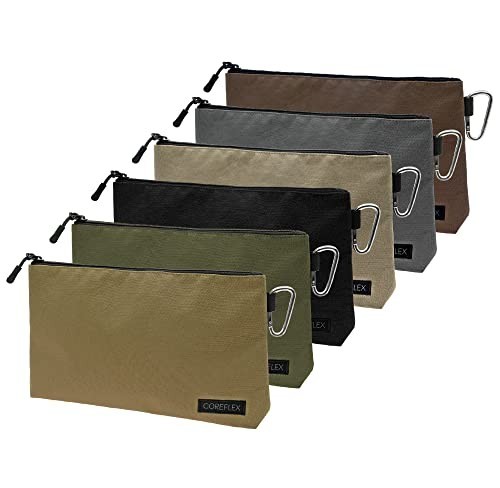Multipurpose Heavy-Duty Tool Pouch Zipper Bag – 12″ Flat Bottom Storage (6 Pack)