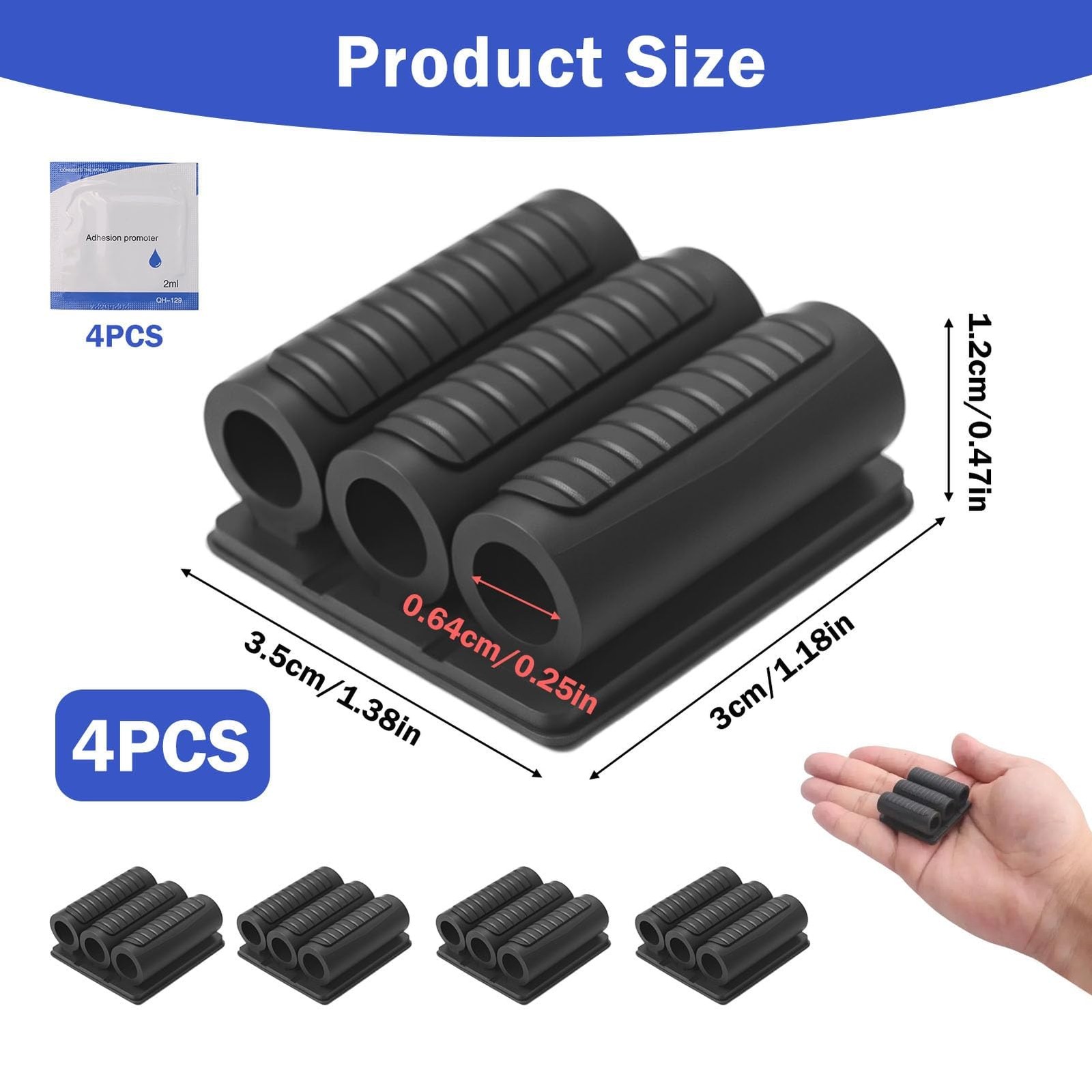 4 Pack Drill Bit Holder Tool Holster for Impact Drivers and Drills, with Adhe…