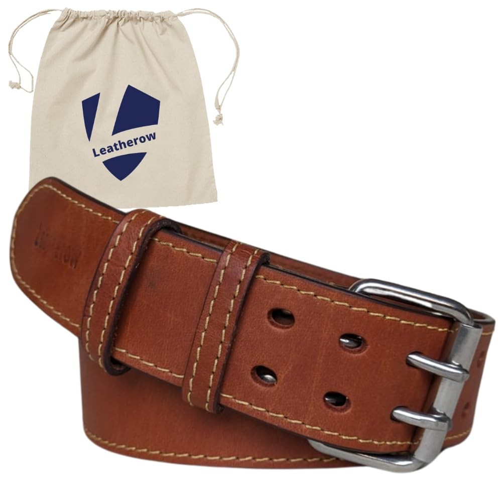 New 2″ Wide Leather Tool Belt for Men, Adjustable Oil-Tanned Heavy Duty Workers