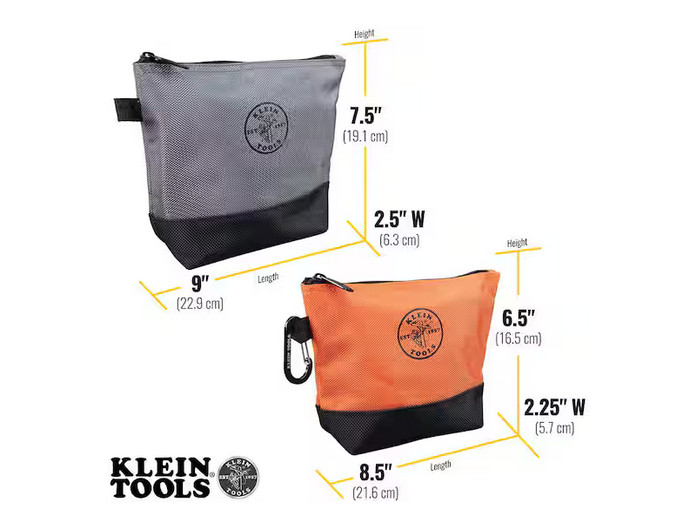 Klein Tools 9 in. Stand-Up Zipper Tool Bag (2-Pack)
