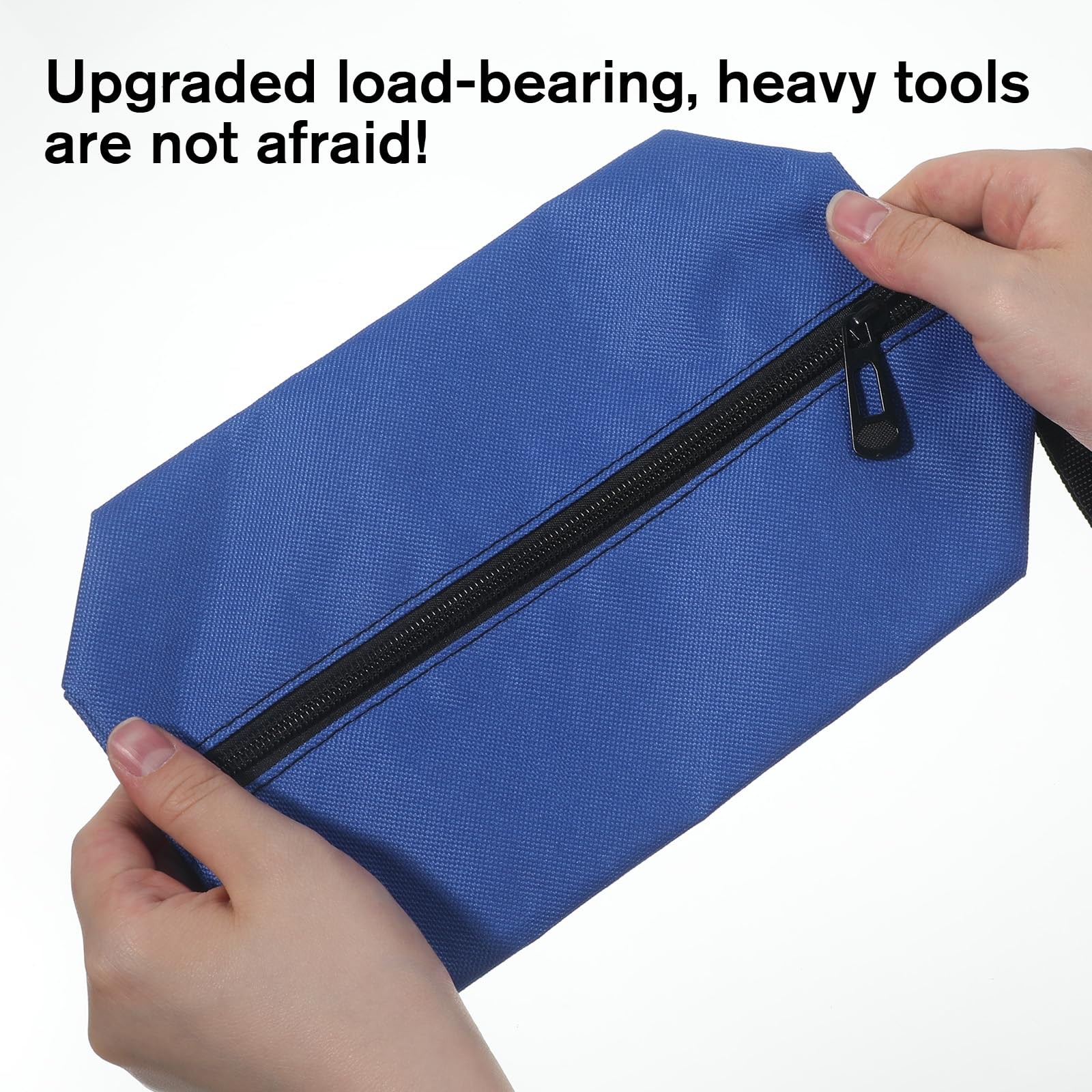 2 Pcs Tool Bag Zipper Pouch Canvas 24*8.5cm/9.4*3.3inch, Navy Green, Blue