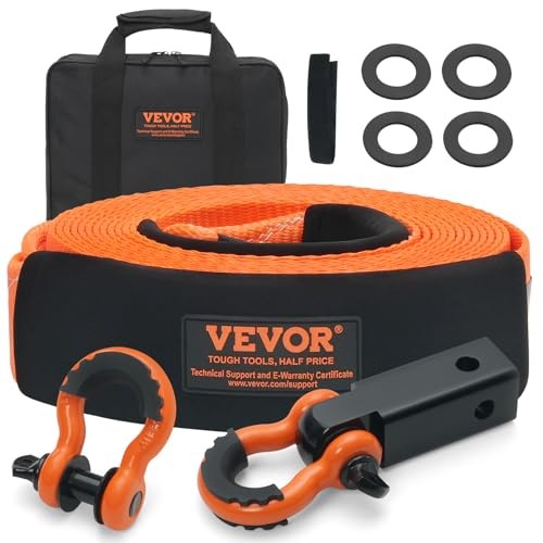 Polyester Heavy Duty Tow Strap Recovery Kit 3″ x 30 ft (MBS-36,000 lbs) Winch