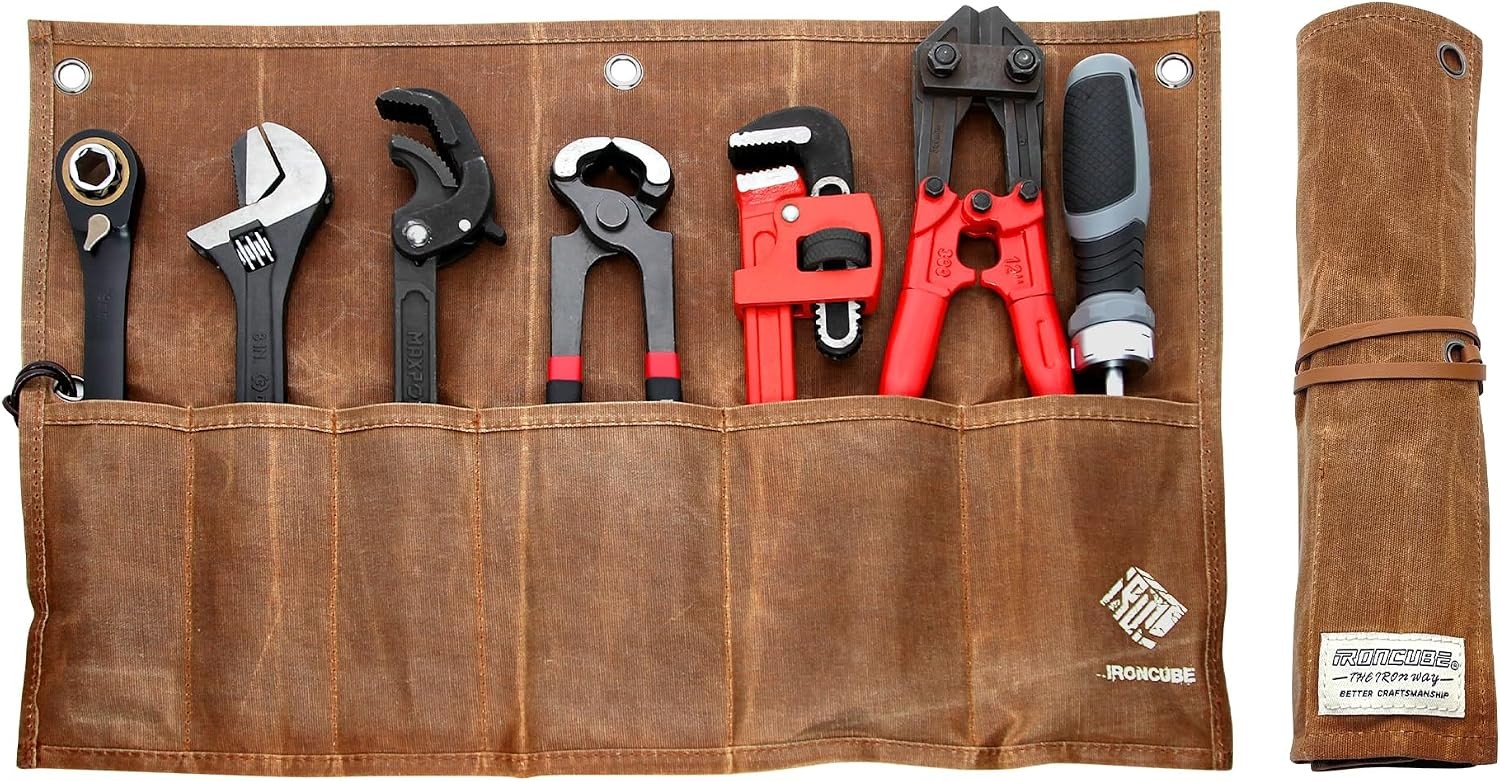 Tool Pouch, Roll-Up Storage Bag for Hand Tools & Wrenches