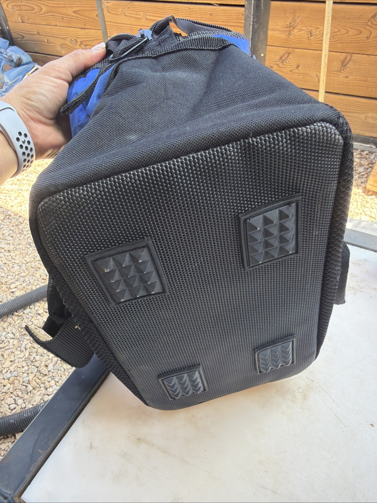 ProSource Wide-Mouth Tool Bag Multiple 16 Pockets Blue & Black 12x10x8