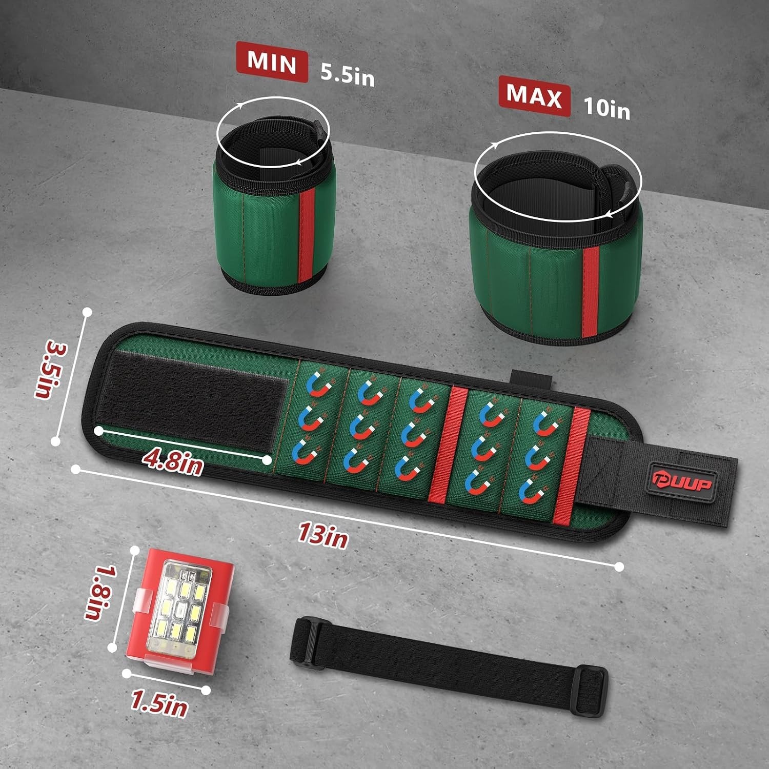 Adjustable Magnetic Wristband with LED Light – Perfect Father’s Day Gift