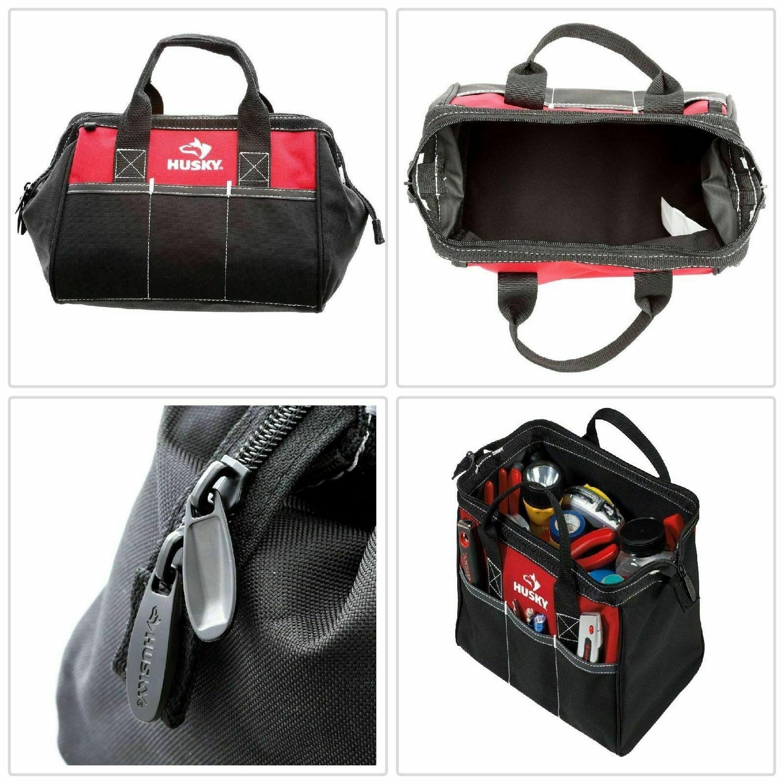 5X HUSKY 12 Inch Tool Bag Contractor’s Multi-Purpose Water-Resistant Tote