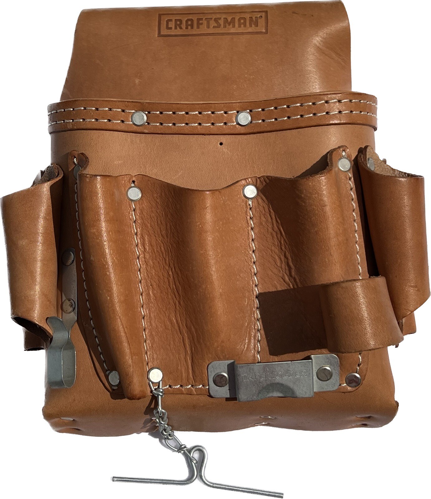 Mexico Tool Holder Saddle Leather Craftsman 40487 Tan Color DIY Kit Organizer