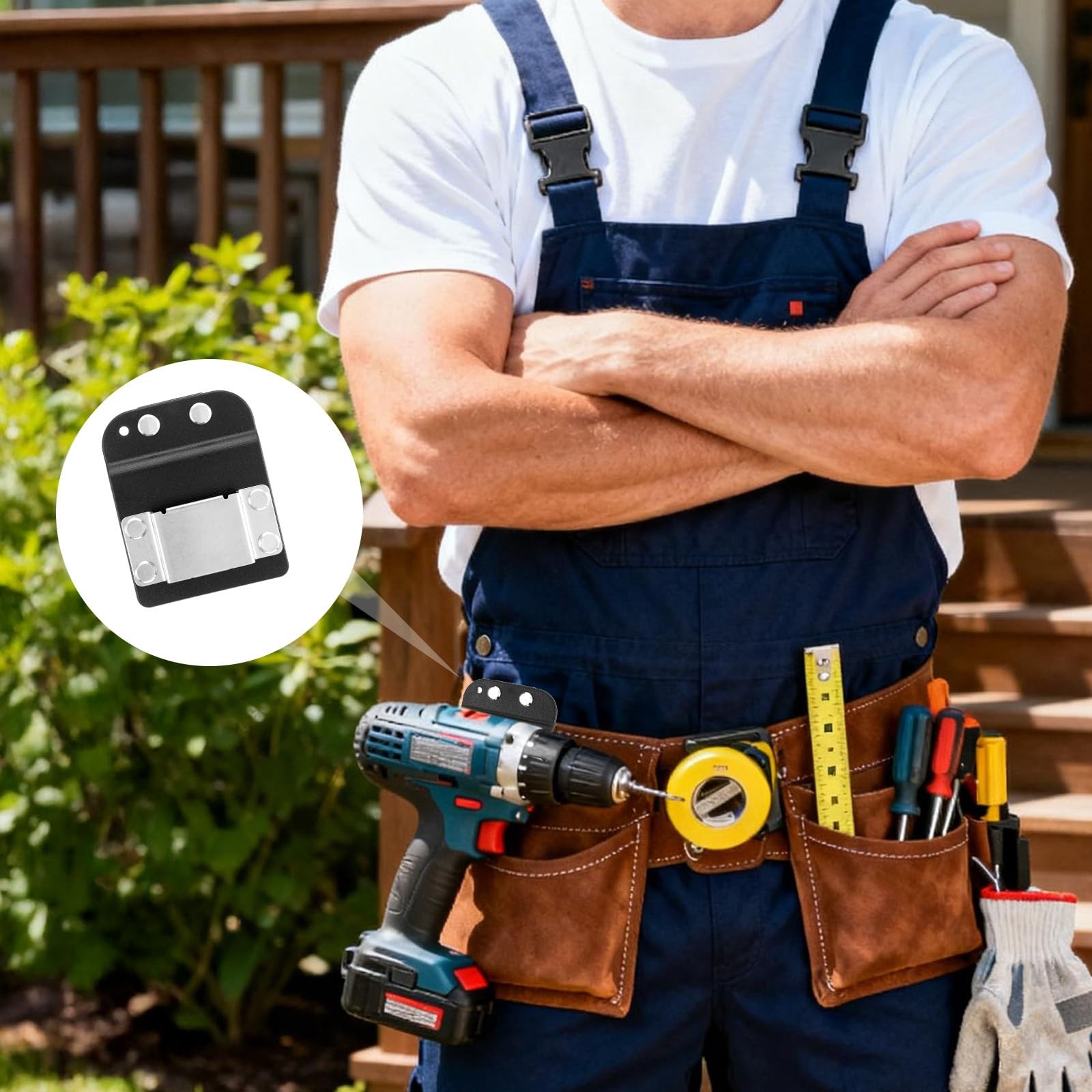 1 PCS Drill Holder Tool Belt 0.98 Inch Quick Release Clip Tape Measure Pouch