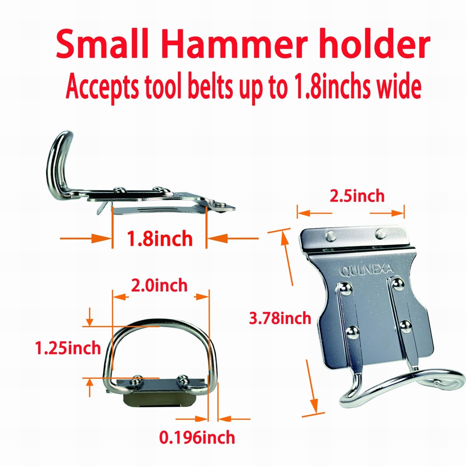 Stainless Steel Hammer Holder Drill Holster For Tool Belt 2.0 Inch Loop Pouch