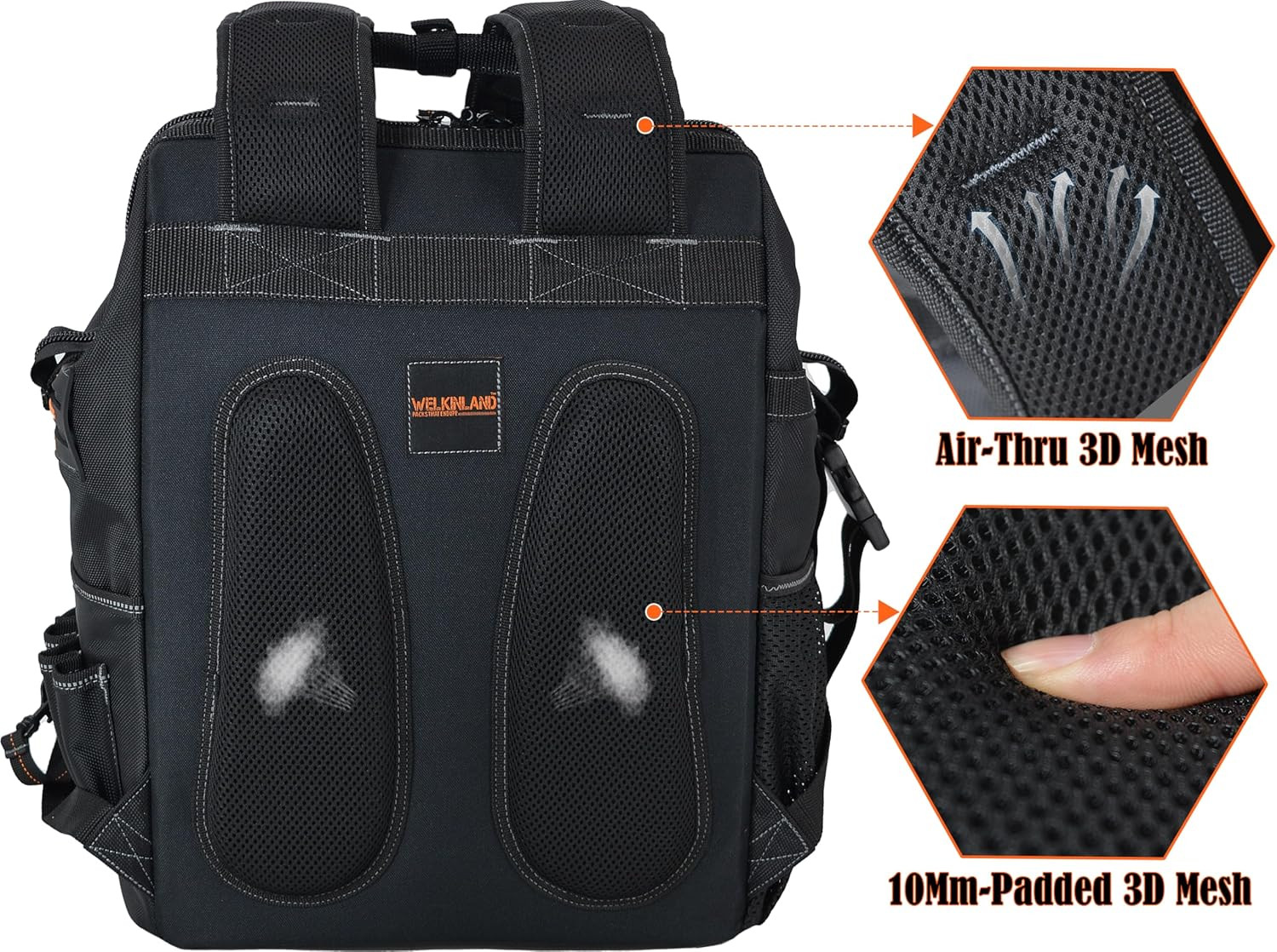 WELKINLAND 55-Pockets Tool Backpack, Tool Bag Backpack, Backpack Tool Bag, Tool
