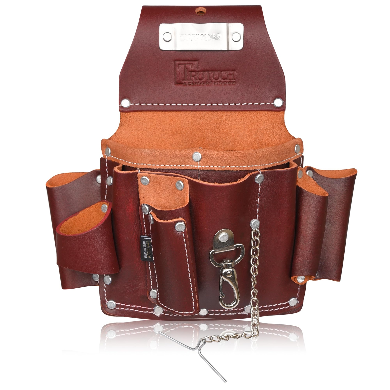 Maroon Grain Leather Electrician’s Tool Pouch | Carpenter Electric Tool Pouch…