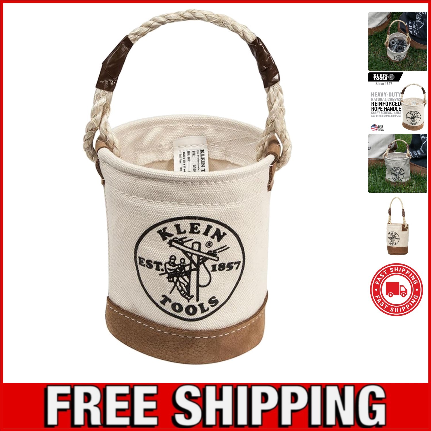Compact Mini Tool Bag with Leather Bottom – Ideal for Organizing Supplies 4.5″