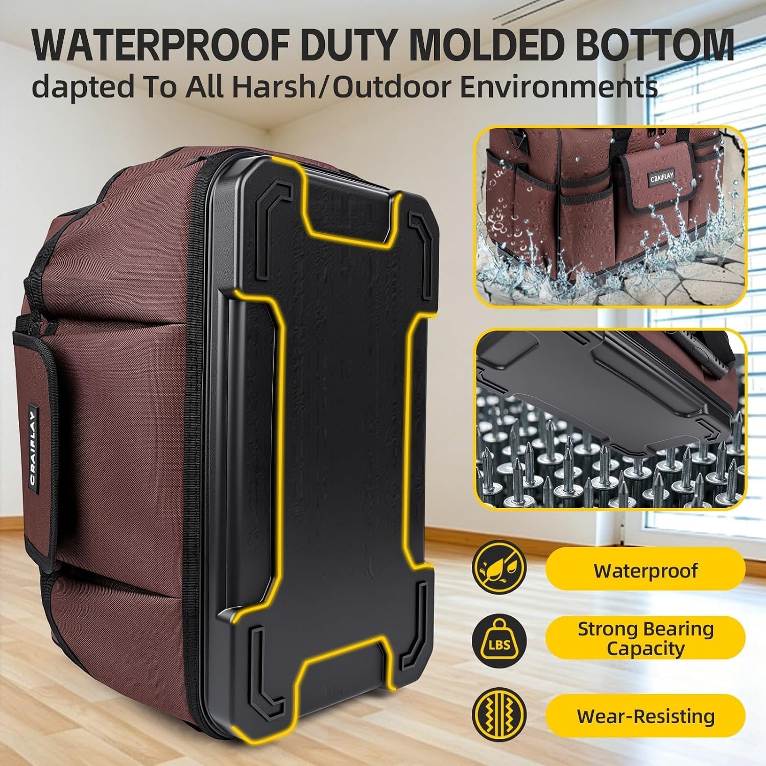 Adjustable 19” Tool Bag for Heavy-Duty Use – 30 Compartments for Quick Access
