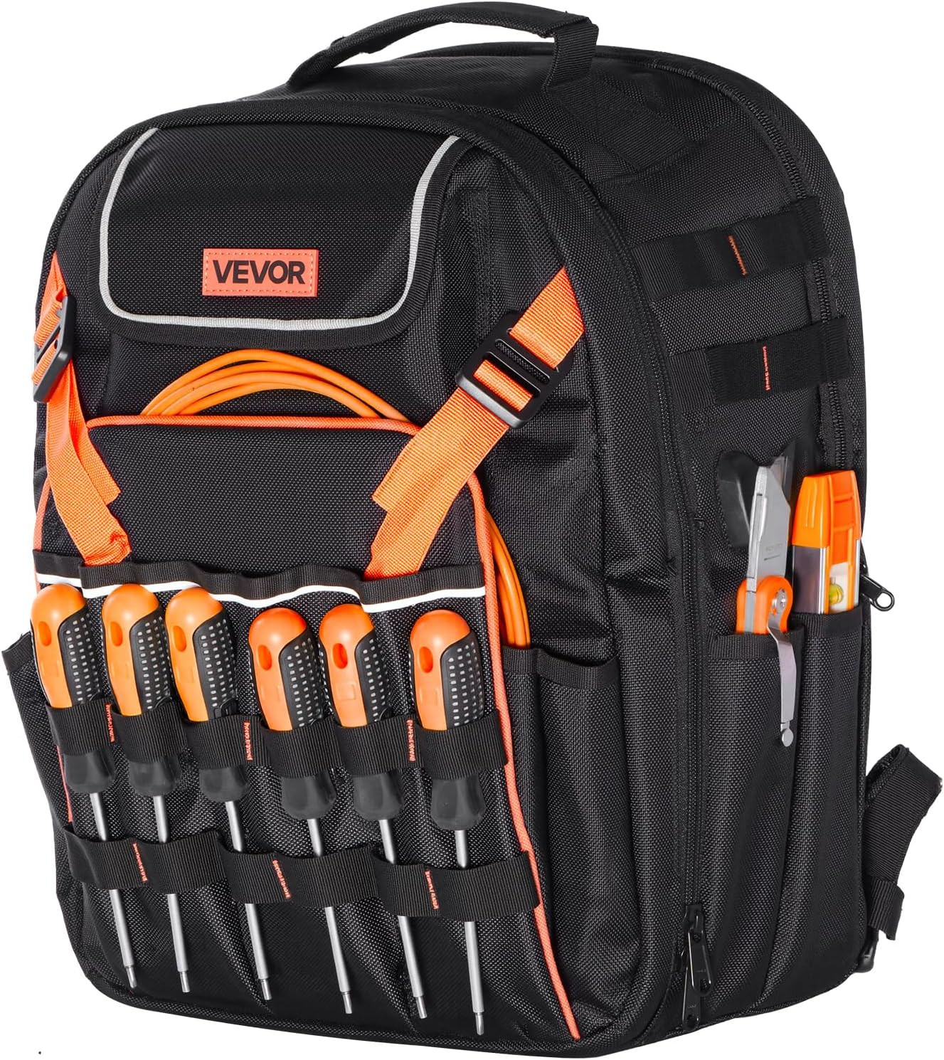 Tool Backpack, 45 Pockets, Heavy-Duty Tools Storage Organizer Work Bags Backpack