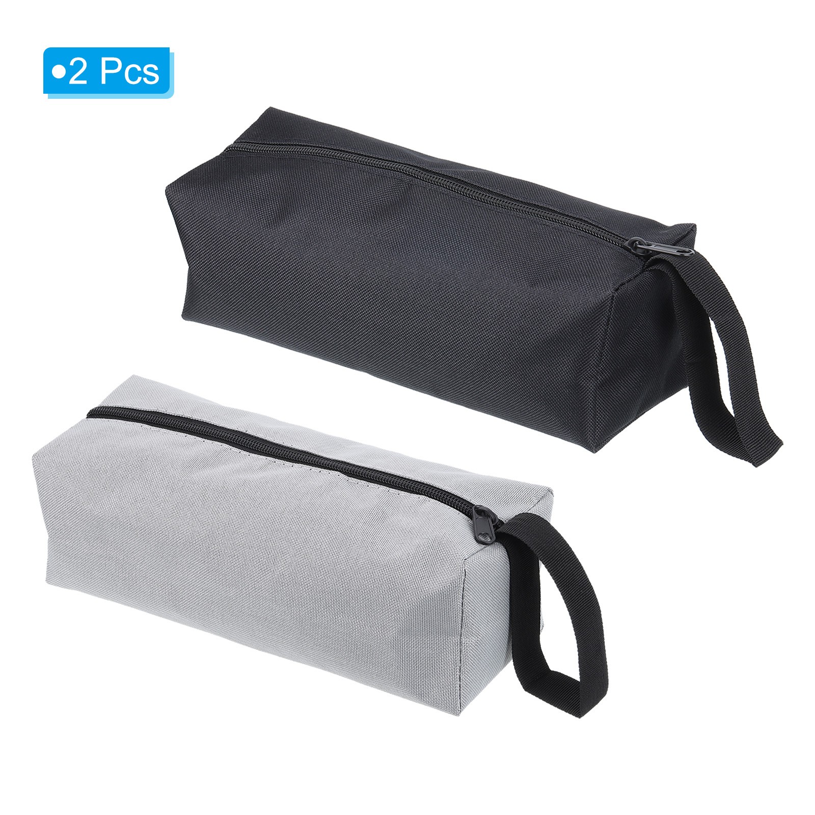 2Pack 10″ Zipper Tool Pouch Multipurpose Tool Bag Waterproof Tote, Black Grey