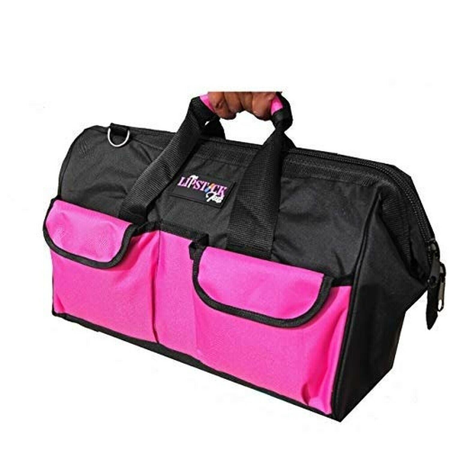 LipStick Tools 18-Inch Multi-Purpose Zip-Top Pink Storage Wide Mouth Tool Bag…
