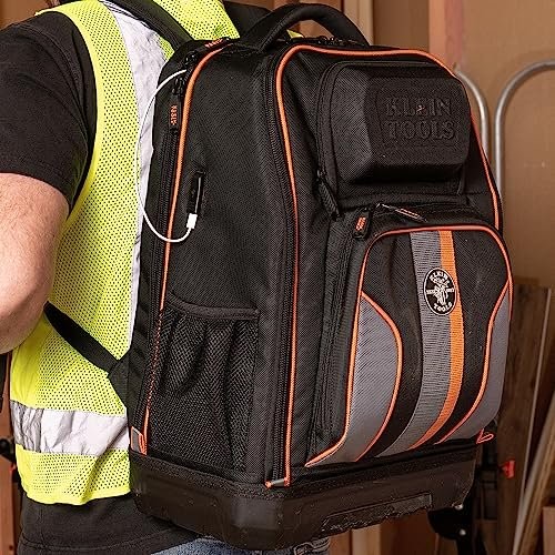 Klein Tools 62805BPTECH 28-Pocket Laptop Backpack Tool Bag, Tradesman Pro…